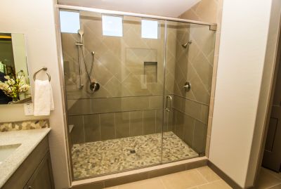 Natural Stone Wall in Shower Area